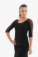 6365 3/4 Arm - Top mit dehnbarem Netzeinsatz